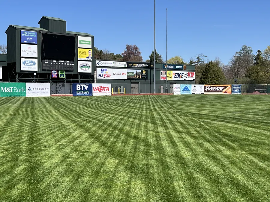 Freshly striped lawn